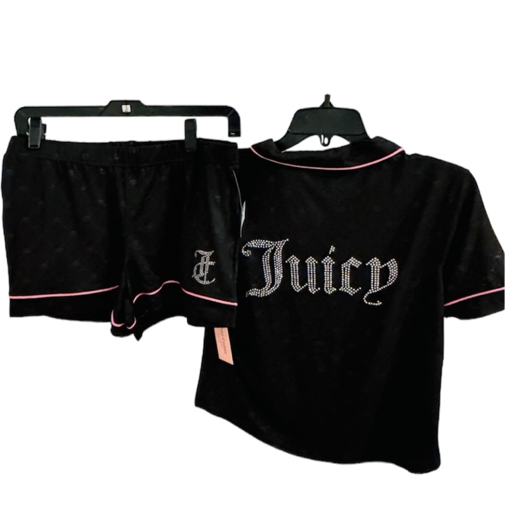 ‼️SOLD‼️NWT Juicy Couture Women's 2 Piece Satin Pajama Set Size L